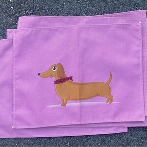 Set of 6 Dachshund Doxie Purple Place Mats